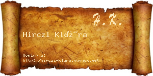 Hirczi Klára névjegykártya