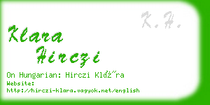 klara hirczi business card